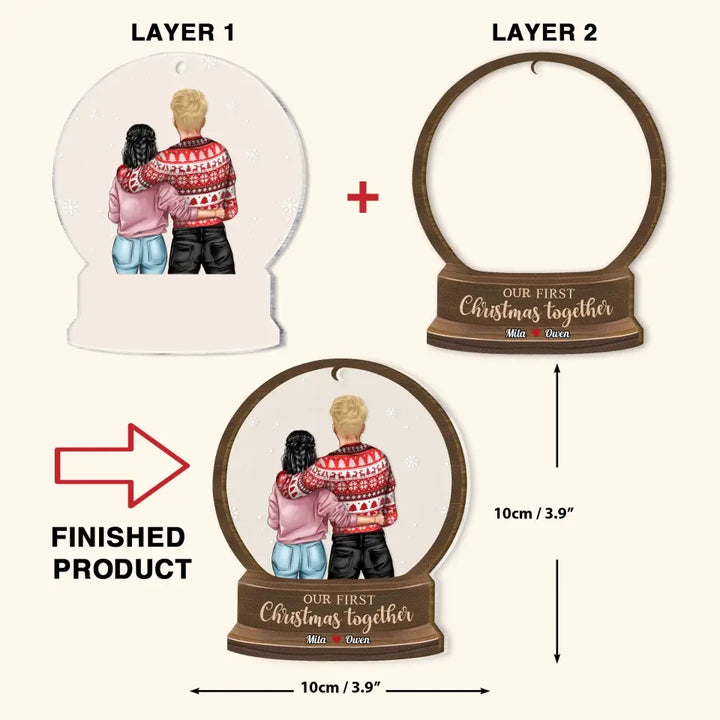 Our First Christmas Together - Personalized Custom 2-Layer Mix Ornament - Christmas Gift For Couple, Wife, Husband, Family Members