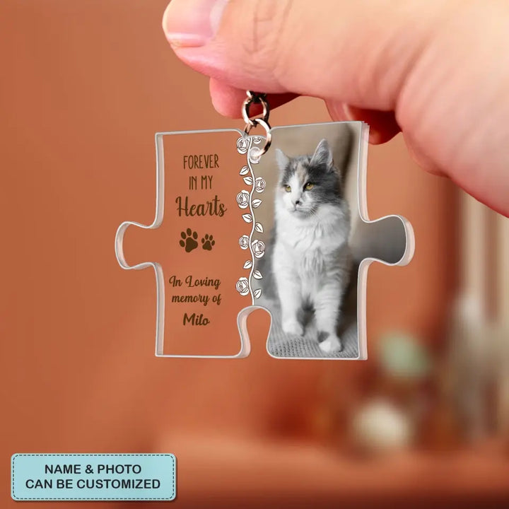 Forever In My Heart - Personalized Custom 1-sided Acrylic Keychain - Christmas, Memorial Gift For Family, Family Members