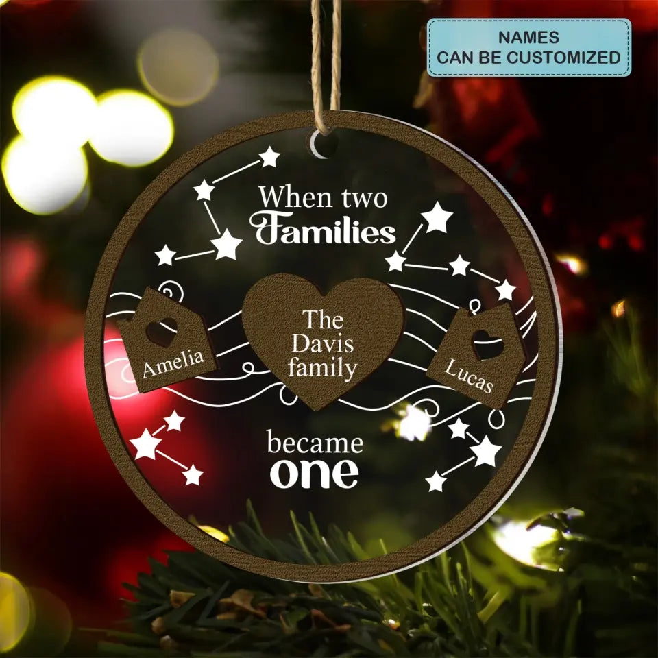 When Two Hearts Became One - Personalized Custom 2-Layer Mix Ornament - Christmas Gift For Couple, Wife, Husband, Family Members