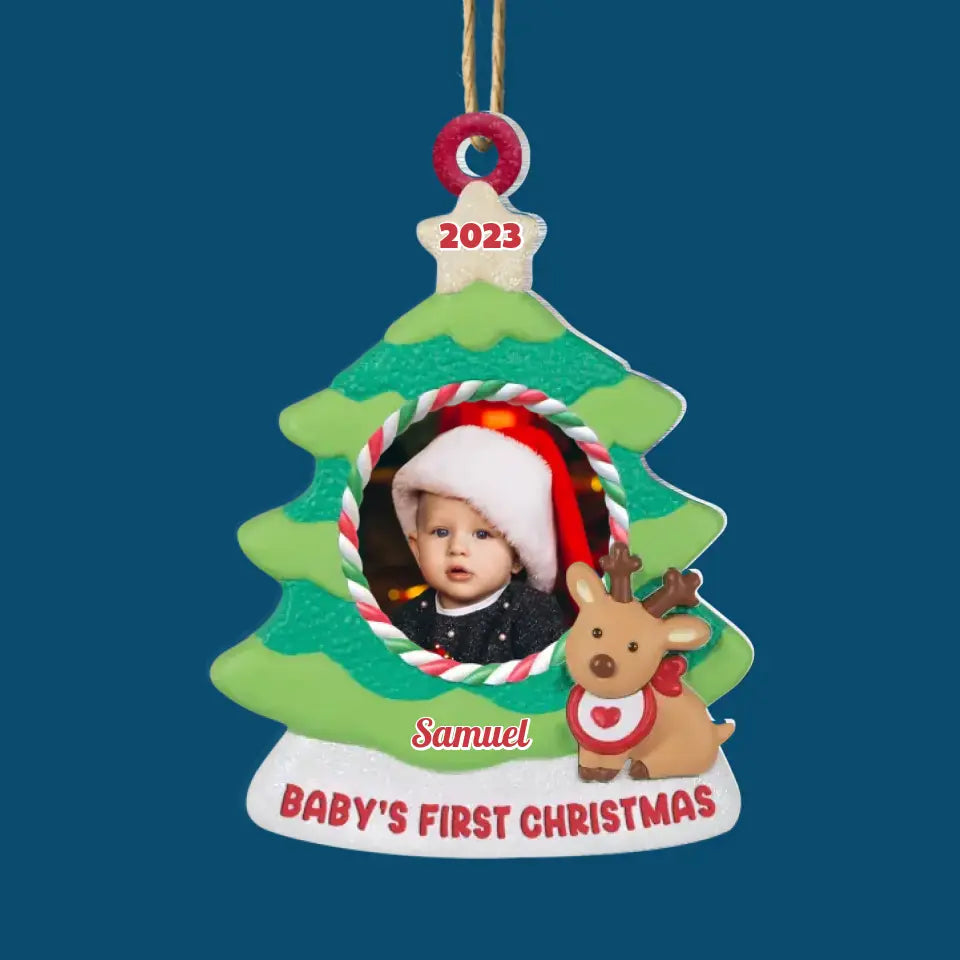 Baby's First Christmas - Personalized Custom 2-Layer Mix Ornament - Christmas Gift For Baby, Family Members