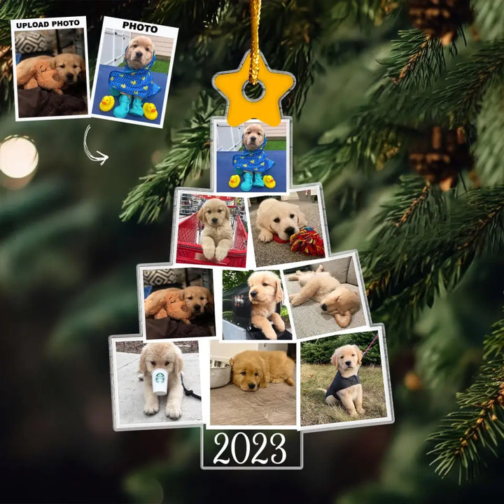 2023 Christmas Tree Custom Photos - Personalized Custom Mica Ornament