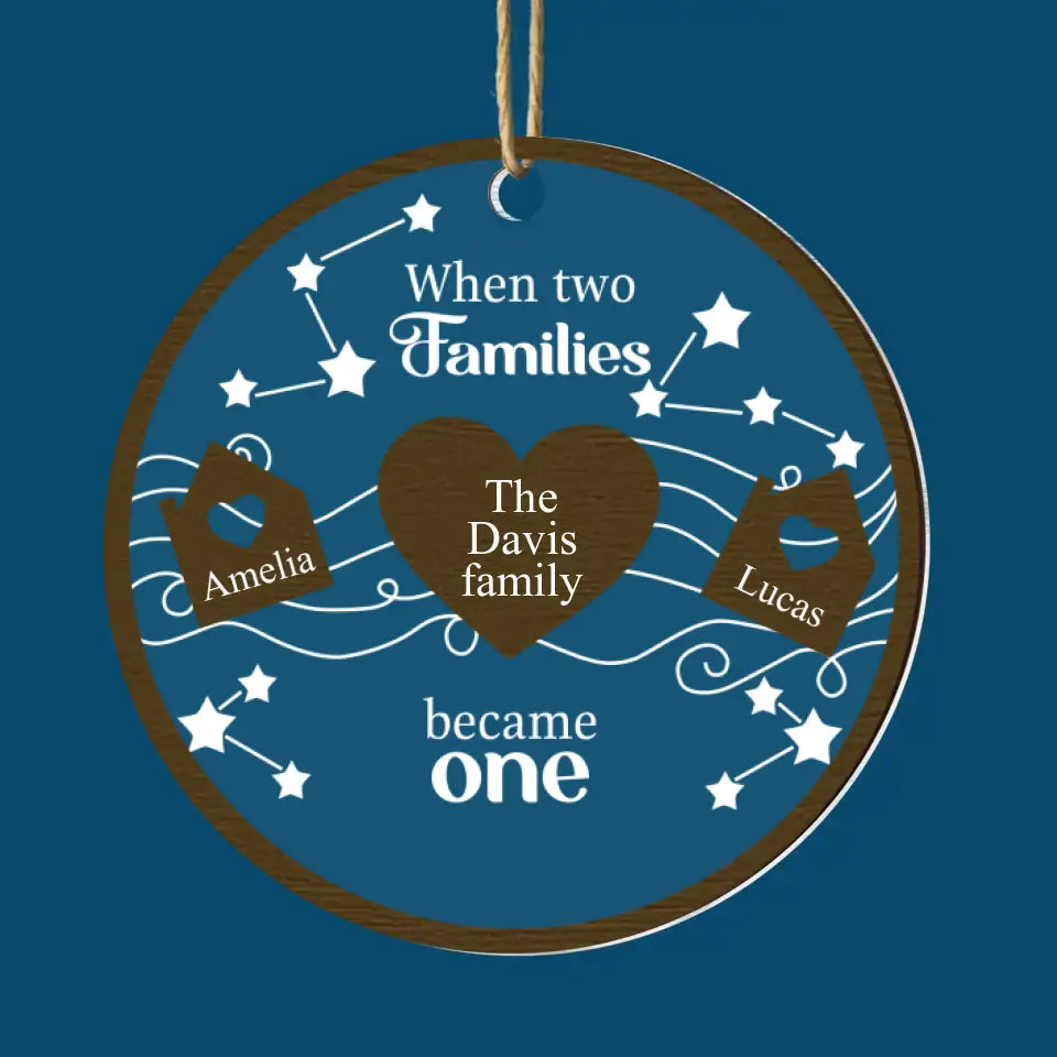 When Two Hearts Became One - Personalized Custom 2-Layer Mix Ornament - Christmas Gift For Couple, Wife, Husband, Family Members