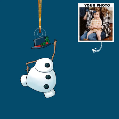 Snowman Family - Personalized Custom Photo Mica Ornament - Christmas Gift For Family Members AGCVP006