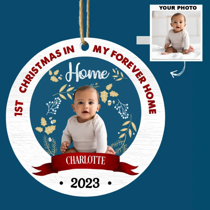 Christmas In My Forever Home - Personalized Custom 2-Layer Mix Ornament - Anniversary, Christmas Gift For Family Members AGCVP005