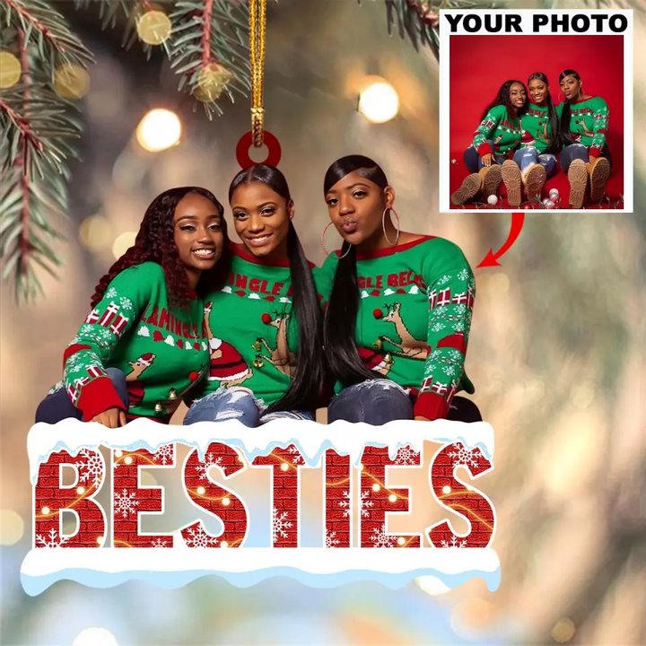 Personalized Photo Mica Ornament - Gift For Friend - Besties Forever ARND005 AGCHD003
