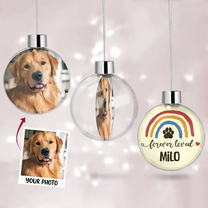 Memorial Ornament For Pet Lover - Personalized Custom Photo Ball Ornament