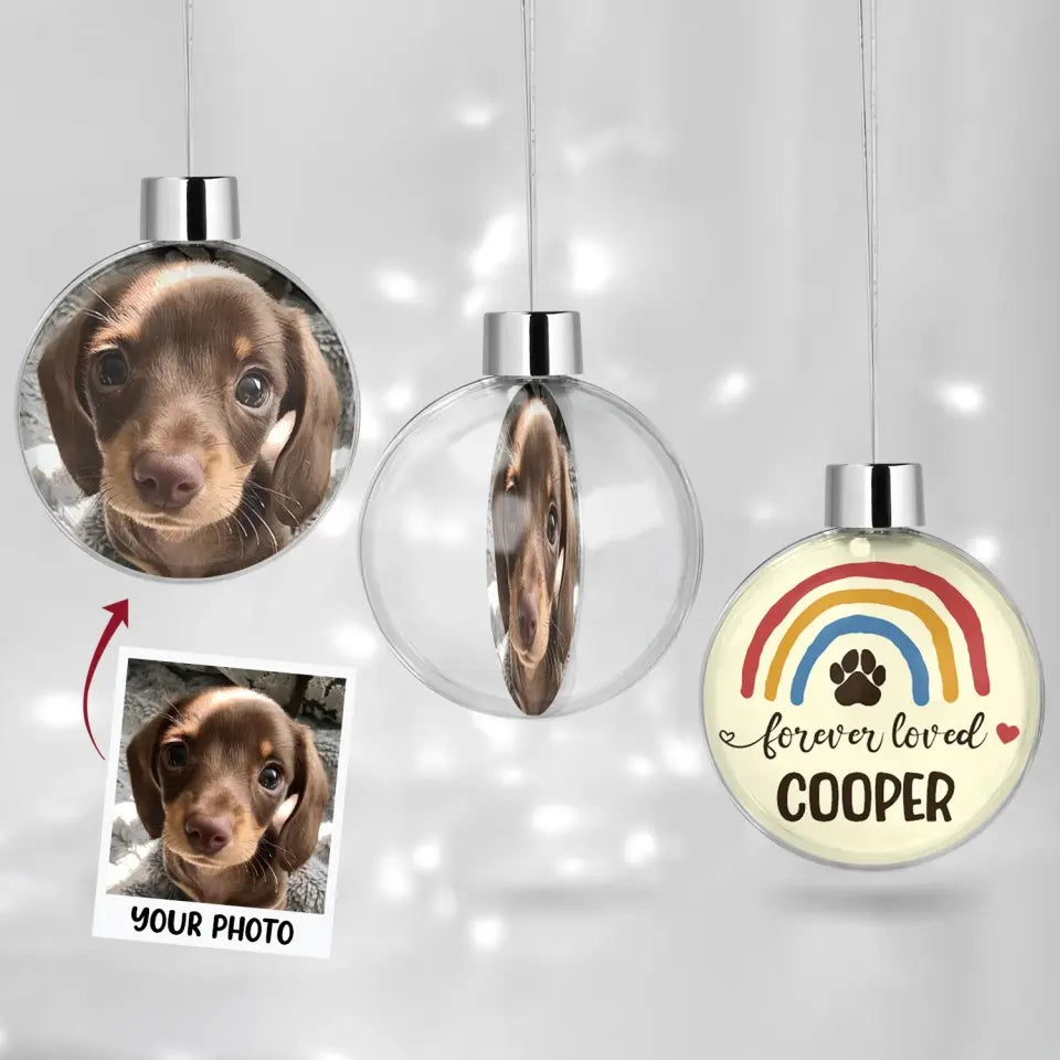 Memorial Ornament For Pet Lover - Personalized Custom Photo Ball Ornament