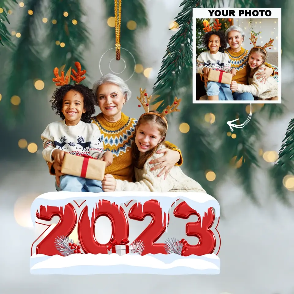 Custom Photo Ornament - Personalized Custom Photo Mica Ornament - Christmas Gift For Family Member, Mom, Dad AGCHD015