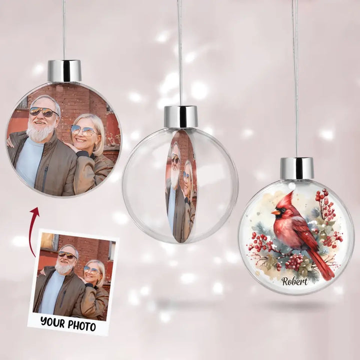 Memorial Ornament - Personalized Custom Christmas Photo Ball Ornament