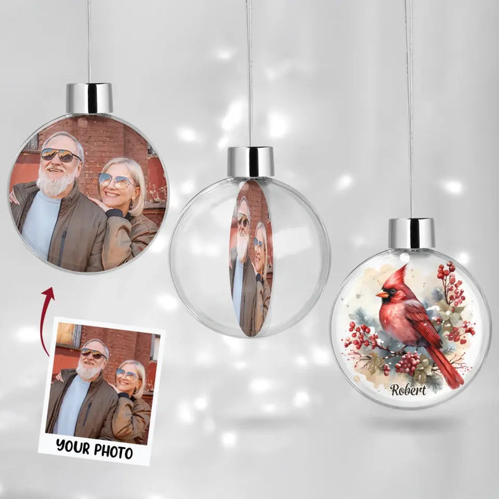 Memorial Ornament - Personalized Custom Christmas Photo Ball Ornament