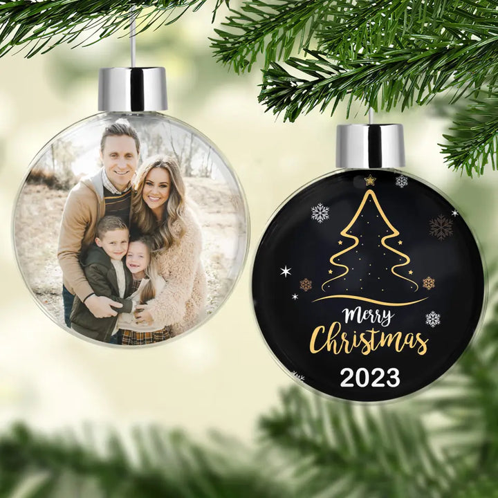 Merry Chrismas 2023 - Personalized Custom Photo Ball Ornament - Christmas Gift For Family, Family Members