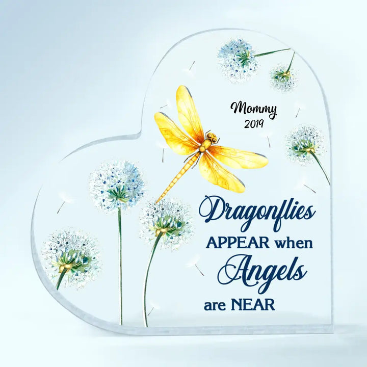 Dragonflies Appear When Angles Are Near - Personalized Custom Acrylic Plaque - Christmas, Memorial Gift For Family Members