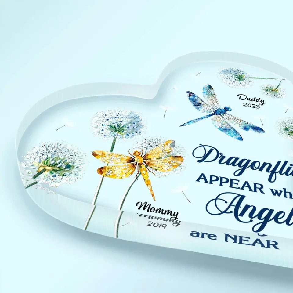Dragonflies Appear When Angles Are Near - Personalized Custom Acrylic Plaque - Christmas, Memorial Gift For Family Members