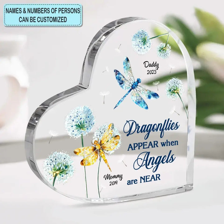 Dragonflies Appear When Angles Are Near - Personalized Custom Acrylic Plaque - Christmas, Memorial Gift For Family Members