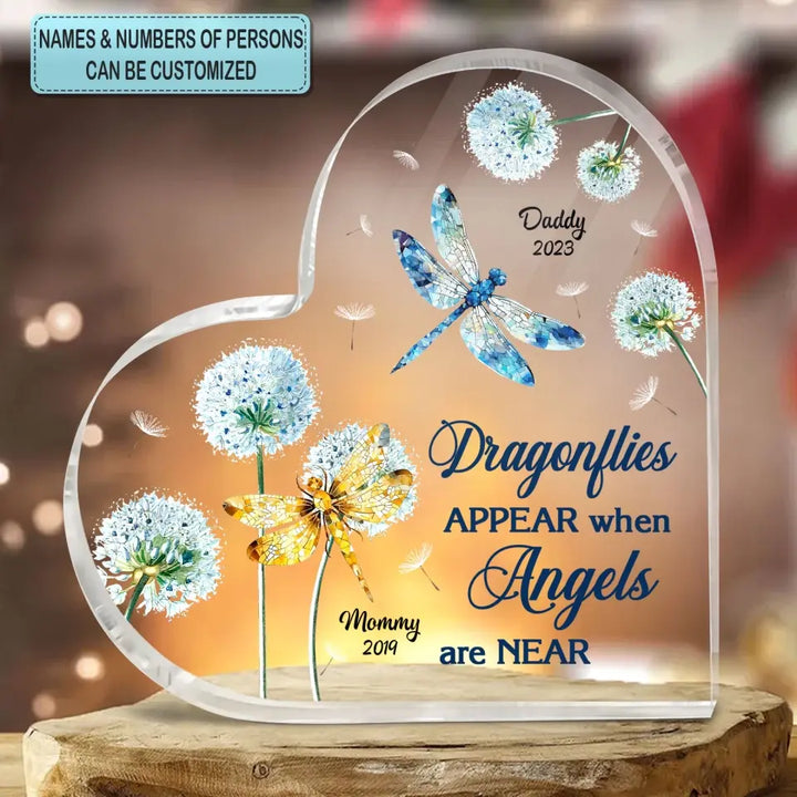 Dragonflies Appear When Angles Are Near - Personalized Custom Acrylic Plaque - Christmas, Memorial Gift For Family Members