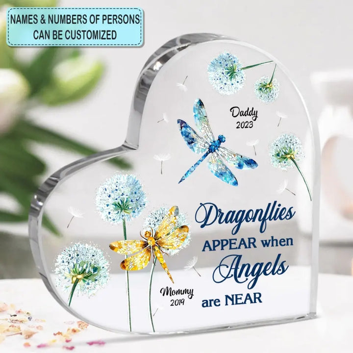 Dragonflies Appear When Angles Are Near - Personalized Custom Acrylic Plaque - Christmas, Memorial Gift For Family Members