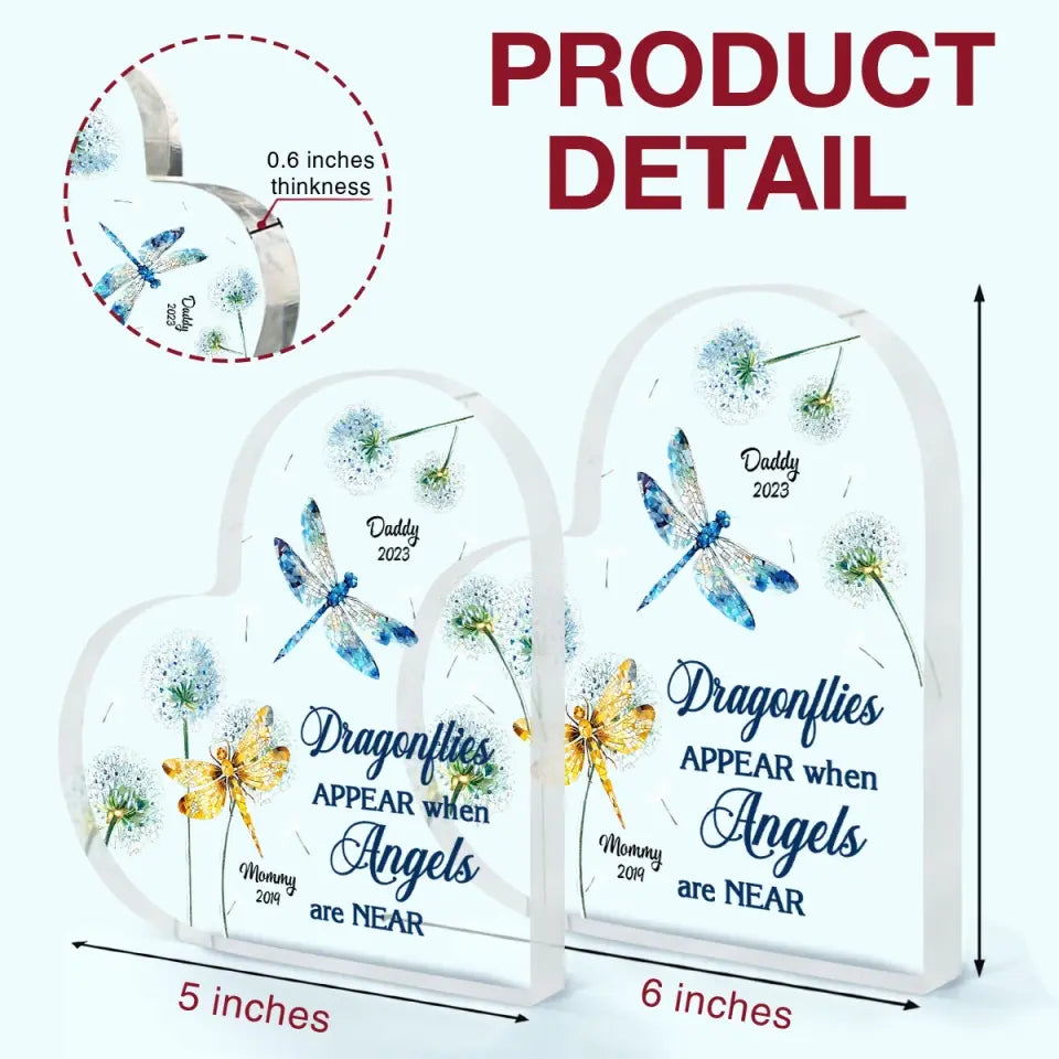 Dragonflies Appear When Angles Are Near - Personalized Custom Acrylic Plaque - Christmas, Memorial Gift For Family Members