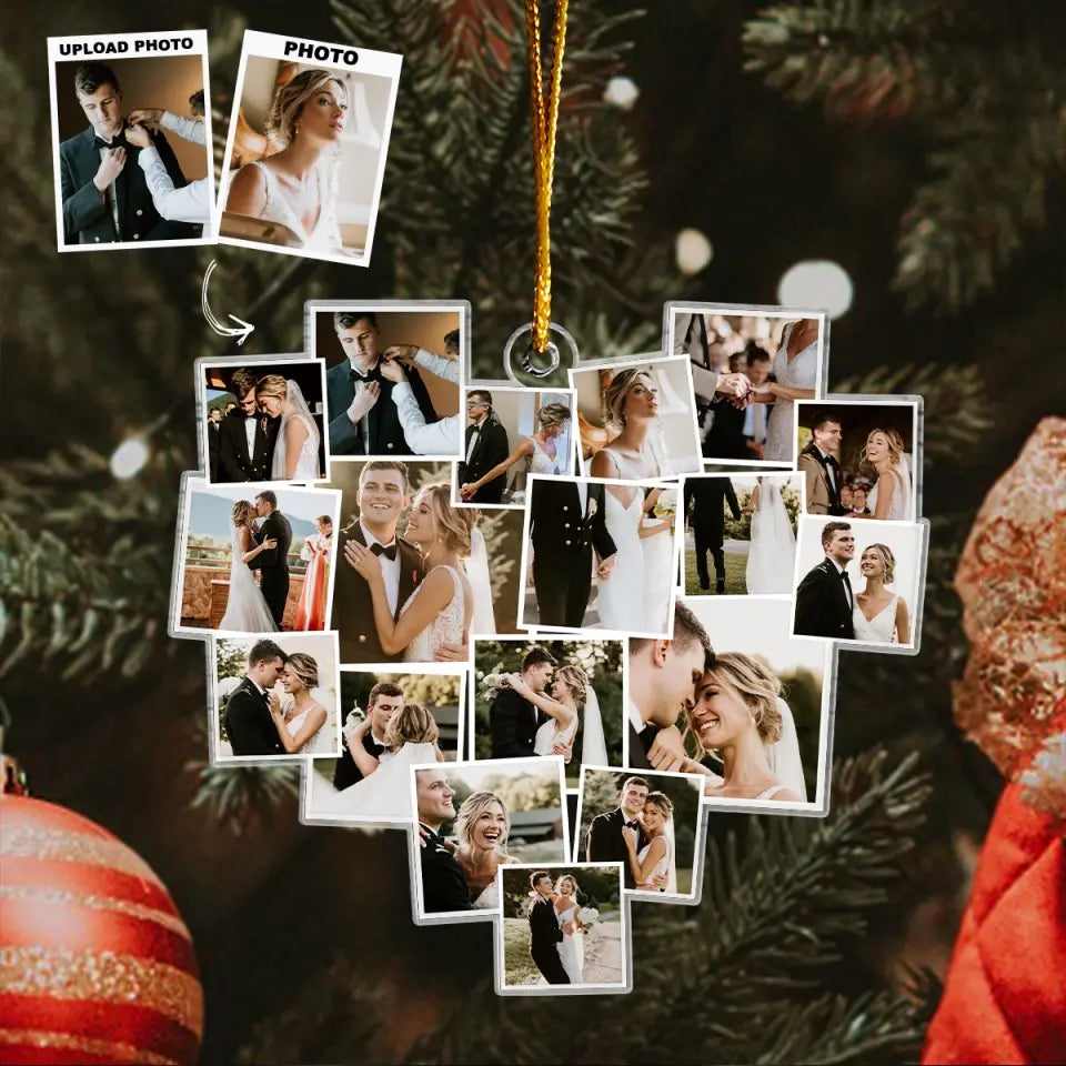 Our Wedding - Personalized Custom Photo Mica Ornament