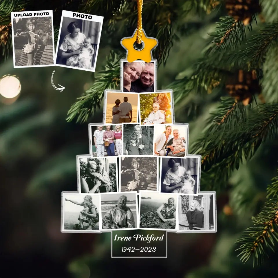 Memorial Ornament - Personalized Custom Photo Mica Ornament