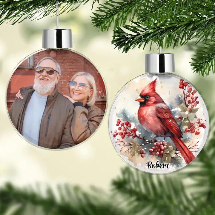 Memorial Ornament - Personalized Custom Christmas Photo Ball Ornament