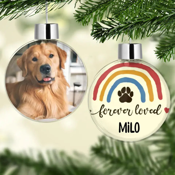 Memorial Ornament For Pet Lover - Personalized Custom Photo Ball Ornament