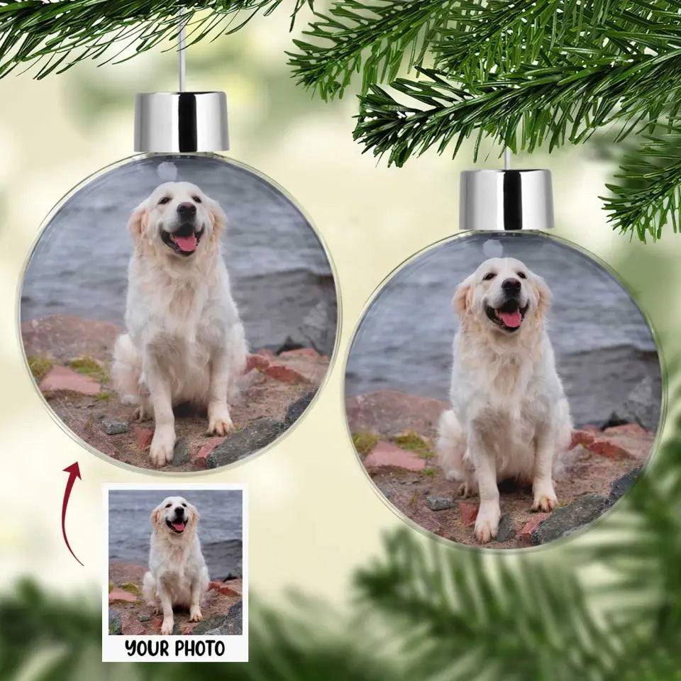 Cute Dog Christmas Ornaments - Personalized Custom Photo Ball Ornament