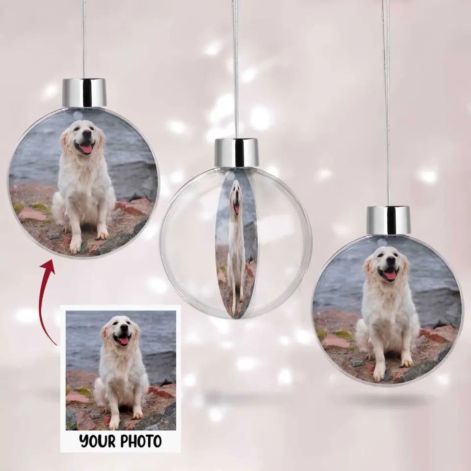 Cute Dog Christmas Ornaments - Personalized Custom Photo Ball Ornament