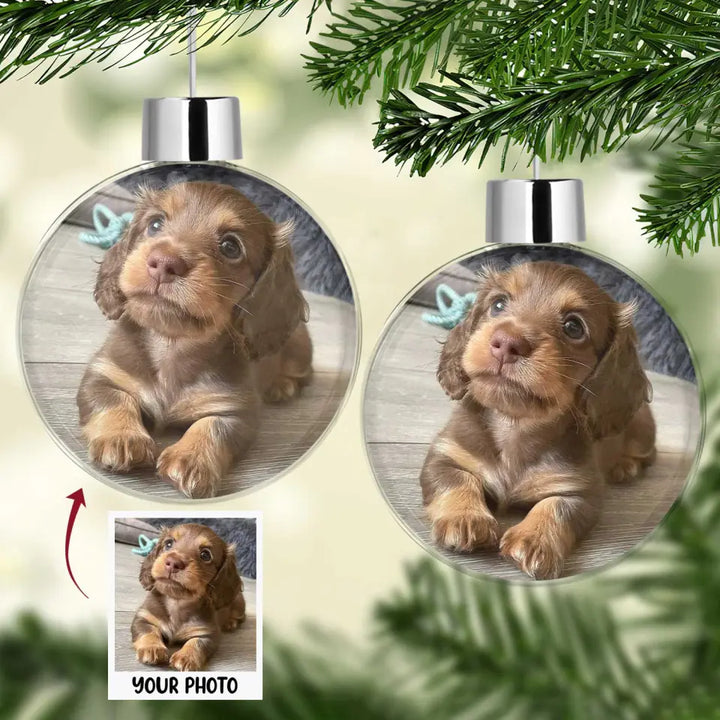 Cute Dog Christmas Ornaments - Personalized Custom Photo Ball Ornament