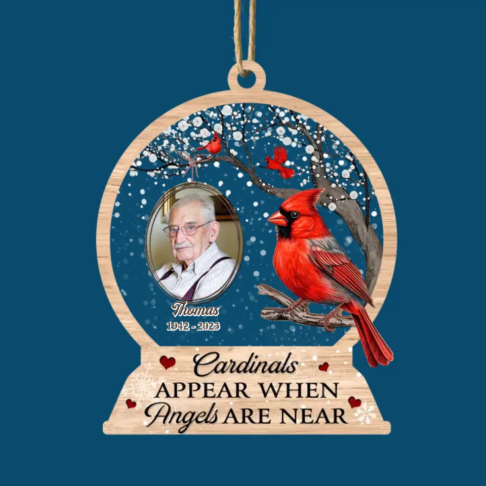 Cardinals Appear When Angels Are Near - Personalized Custom Layer Mix Ornament - Memorial Gift For Family Members