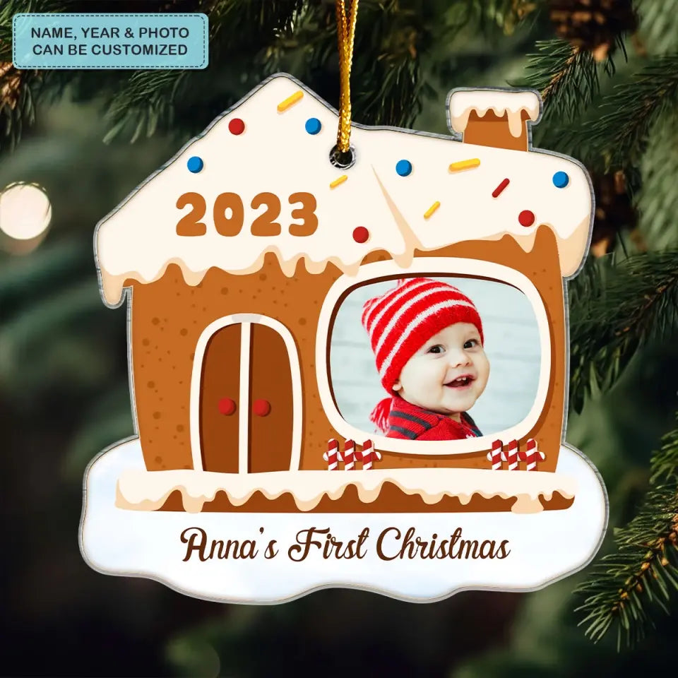Baby's First Christmas - Personalized Custom Mica Ornament - Christmas Gift For Baby, Kids, Family Members