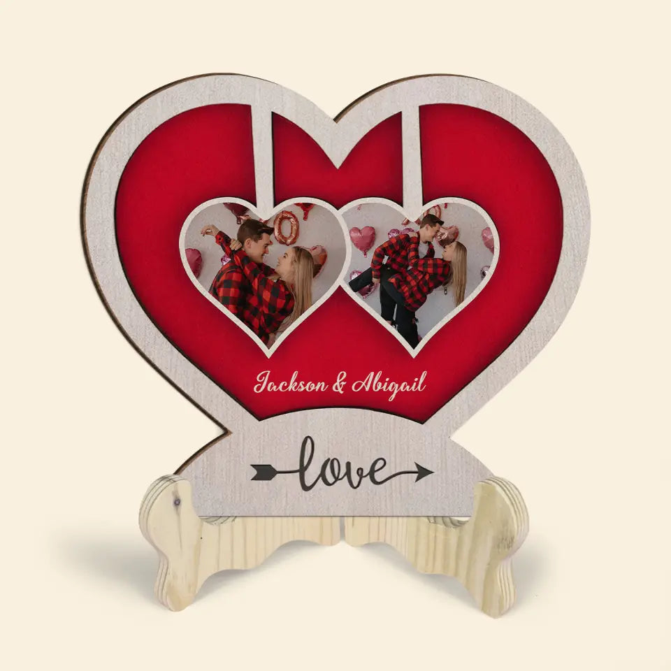 Happy Valentine's Day Baby - Personalized Custom 1 Layer Wooden Sign - Valentine's Day Gift For Couple, Wife, Husband, Boyfriends, Girlfriends