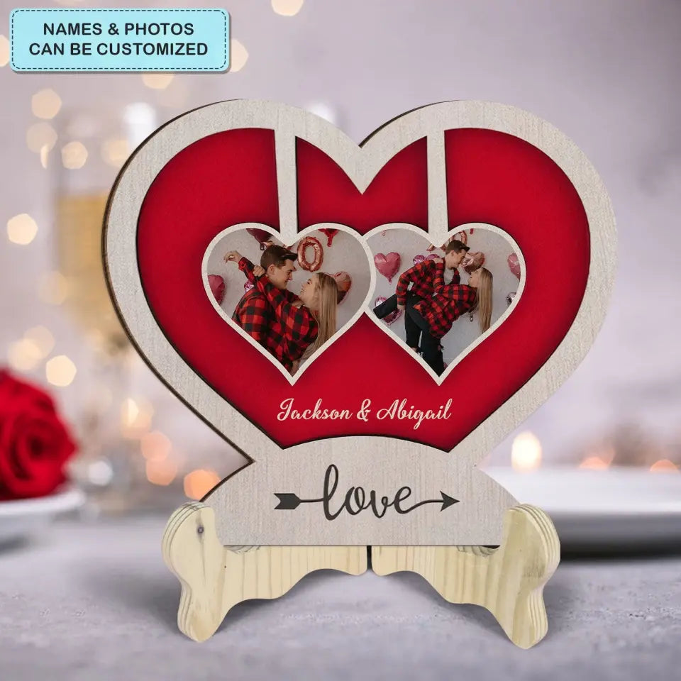 Happy Valentine's Day Baby - Personalized Custom 1 Layer Wooden Sign - Valentine's Day Gift For Couple, Wife, Husband, Boyfriends, Girlfriends