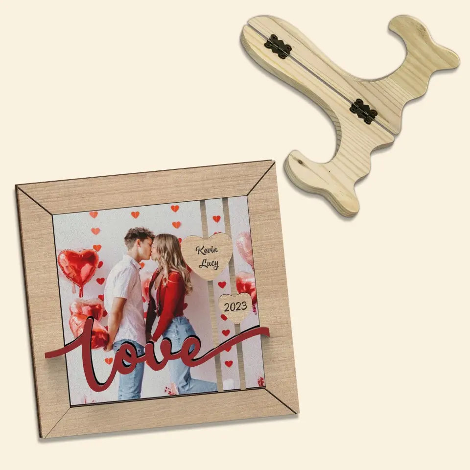 Together Since Custom Photo - Personalized Custom 1 Layer Wooden Sign - Valentine's Day Gift For Couple, Wife, Husband, Boyfriends, Girlfriends