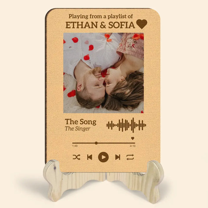 Our Song V2 - Personalized Custom 1 Layer Wooden Sign - Valentine's Day Gift For Couple, Wife, Husband, Boyfriends, Girlfriends