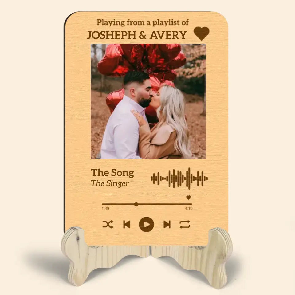 Our Song V2 - Personalized Custom 1 Layer Wooden Sign - Valentine's Day Gift For Couple, Wife, Husband, Boyfriends, Girlfriends