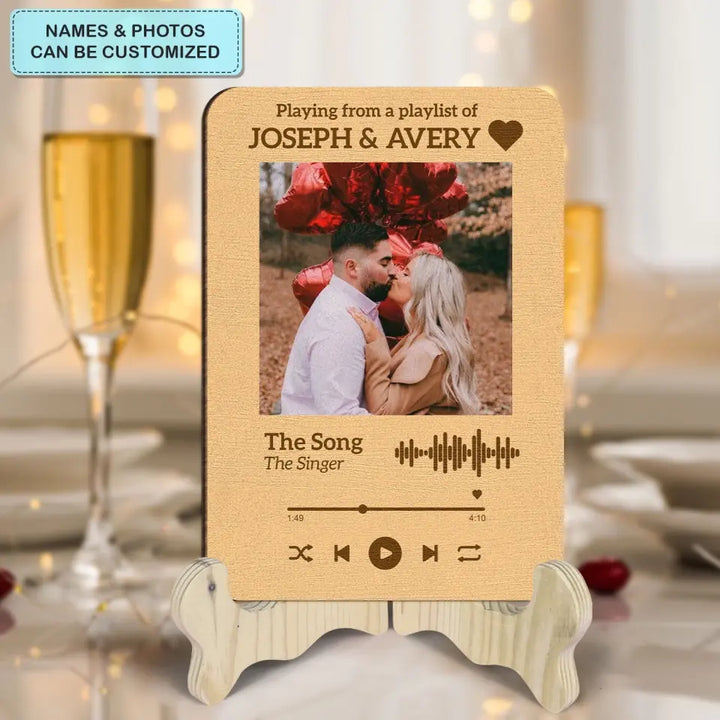 Our Song V2 - Personalized Custom 1 Layer Wooden Sign - Valentine's Day Gift For Couple, Wife, Husband, Boyfriends, Girlfriends