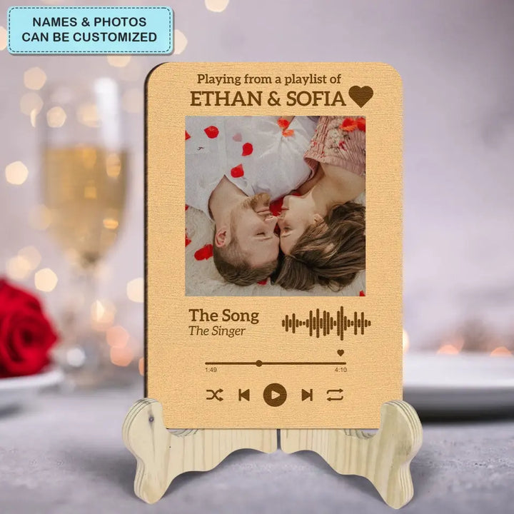 Our Song V2 - Personalized Custom 1 Layer Wooden Sign - Valentine's Day Gift For Couple, Wife, Husband, Boyfriends, Girlfriends