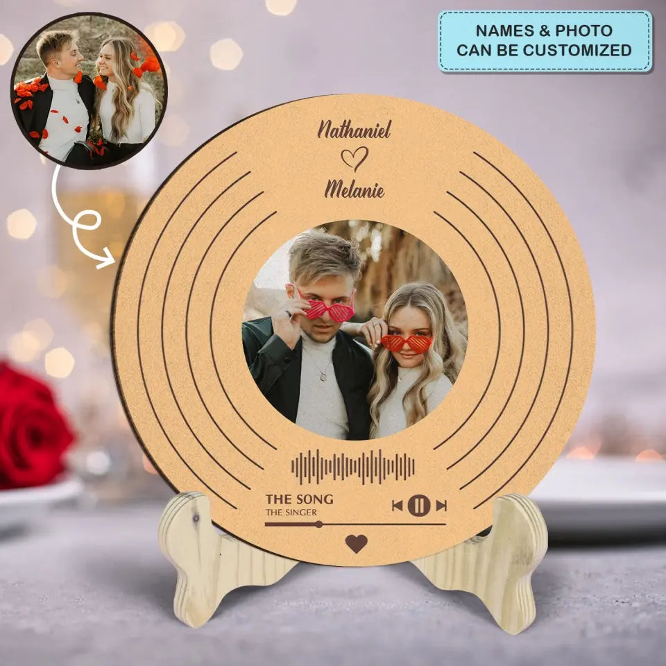 Our Song - Personalized Custom 1 Layer Wooden Sign - Valentine's Day Gift For Couple, Wife, Husband, Boyfriends, Girlfriends