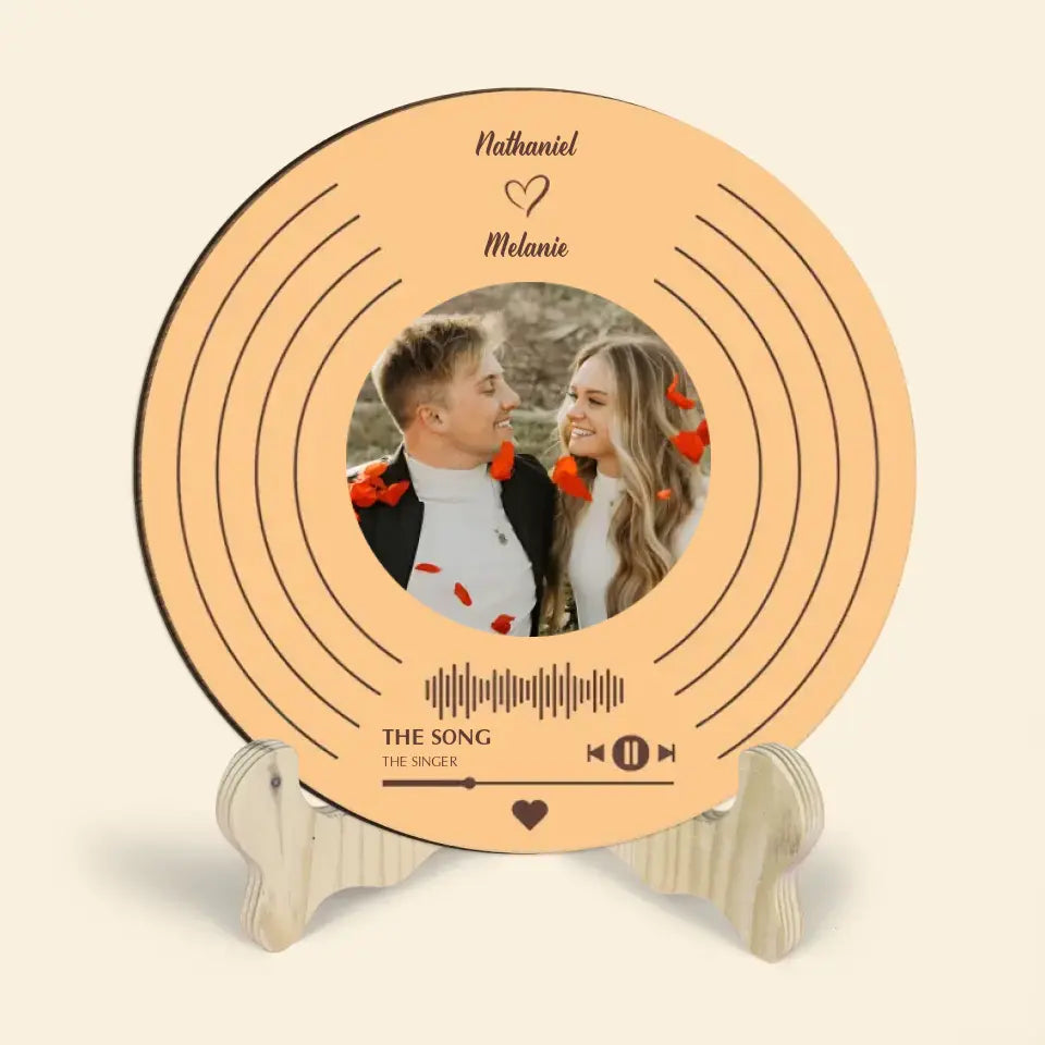 Our Song - Personalized Custom 1 Layer Wooden Sign - Valentine's Day Gift For Couple, Wife, Husband, Boyfriends, Girlfriends