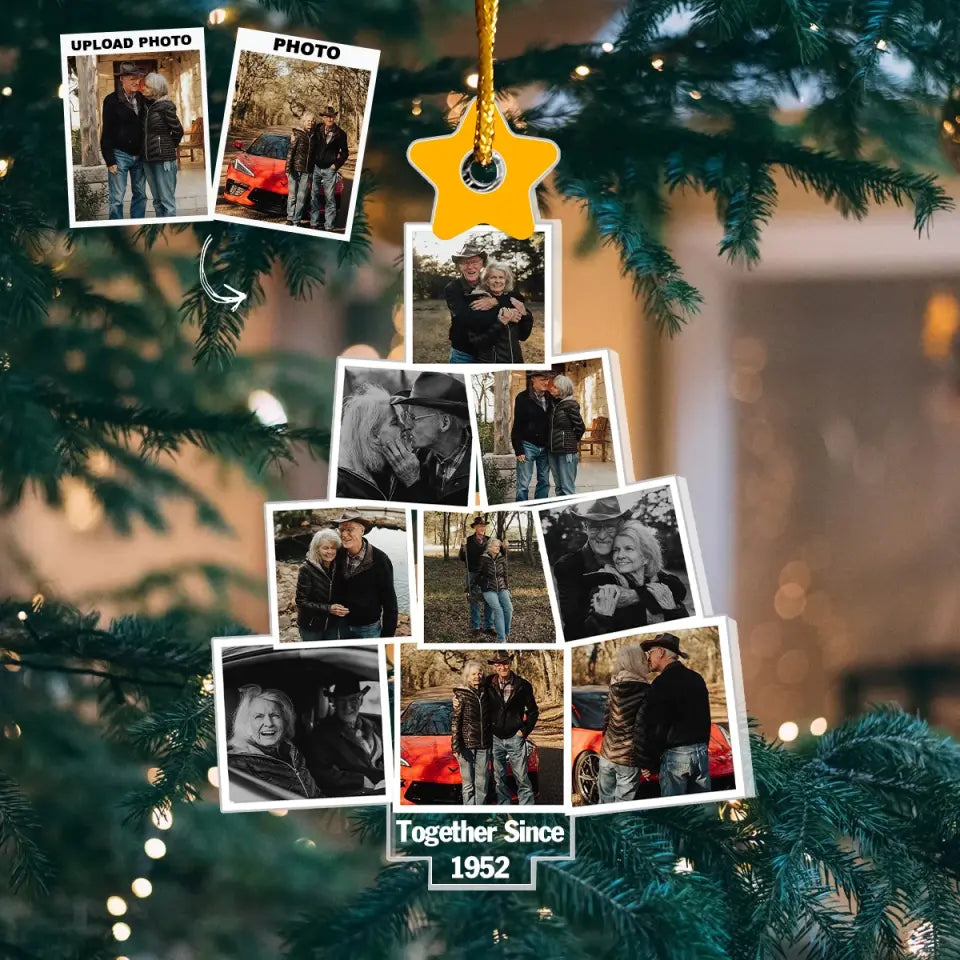 Together Since - Personalized Custom Mica Ornament - Valentine's Day, Anniversary Gift For Couple, Wife, Husband, Boyfriends, Girlfriends