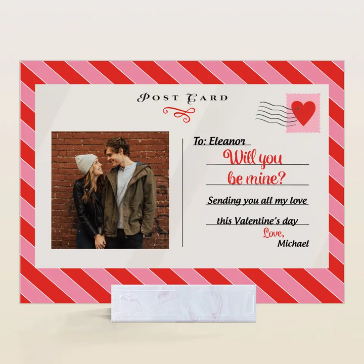 Will You Be Mine - Personalized Custom Acrylic Plaque - Valentine's Day Gift For Couple, Husband, Wife, Boyfriend, Girlfriend