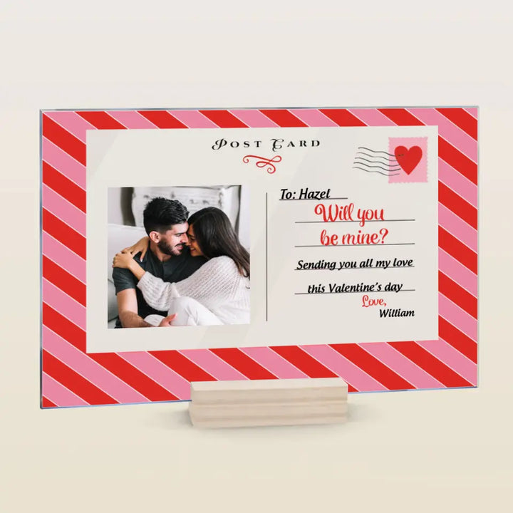 Will You Be Mine - Personalized Custom Acrylic Plaque - Valentine's Day Gift For Couple, Husband, Wife, Boyfriend, Girlfriend