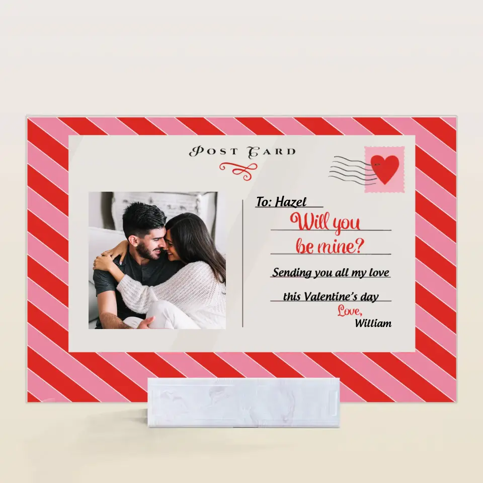 Will You Be Mine - Personalized Custom Acrylic Plaque - Valentine's Day Gift For Couple, Husband, Wife, Boyfriend, Girlfriend
