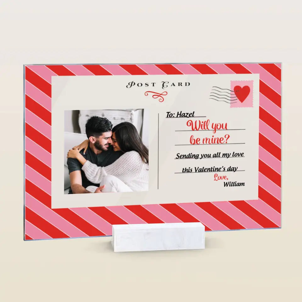 Will You Be Mine - Personalized Custom Acrylic Plaque - Valentine's Day Gift For Couple, Husband, Wife, Boyfriend, Girlfriend