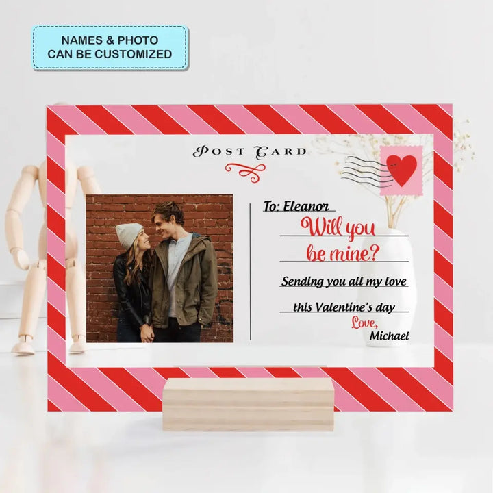 Will You Be Mine - Personalized Custom Acrylic Plaque - Valentine's Day Gift For Couple, Husband, Wife, Boyfriend, Girlfriend