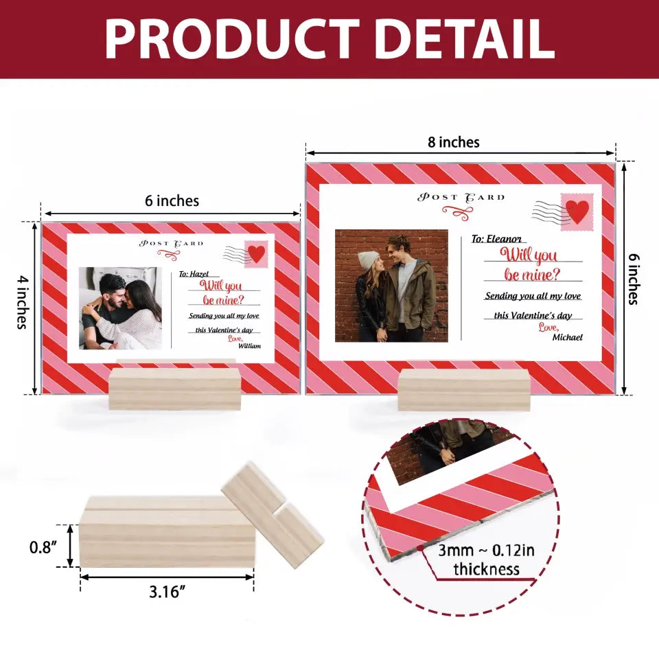 Will You Be Mine - Personalized Custom Acrylic Plaque - Valentine's Day Gift For Couple, Husband, Wife, Boyfriend, Girlfriend