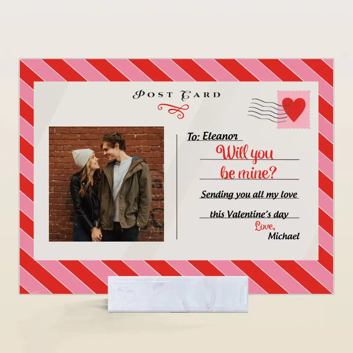Will You Be Mine - Personalized Custom Acrylic Plaque - Valentine's Day Gift For Couple, Husband, Wife, Boyfriend, Girlfriend