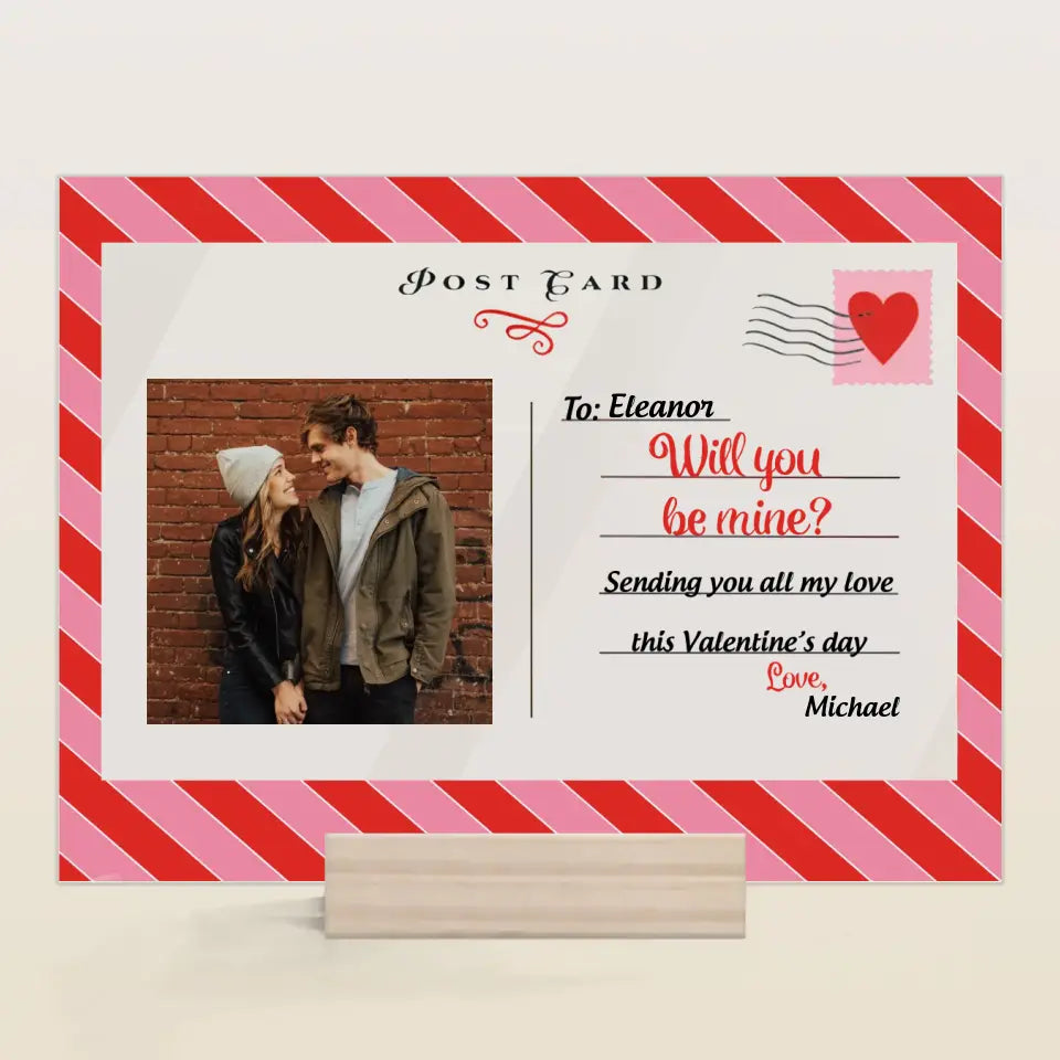 Will You Be Mine - Personalized Custom Acrylic Plaque - Valentine's Day Gift For Couple, Husband, Wife, Boyfriend, Girlfriend