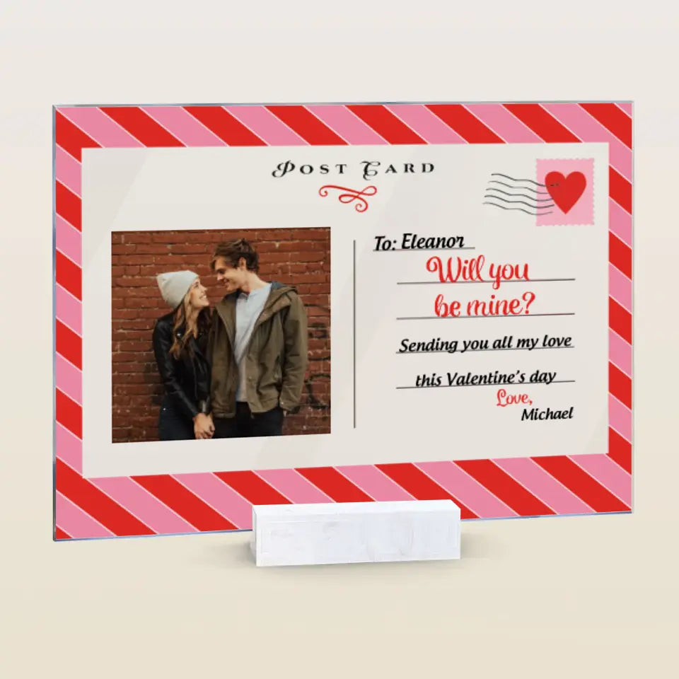 Will You Be Mine - Personalized Custom Acrylic Plaque - Valentine's Day Gift For Couple, Husband, Wife, Boyfriend, Girlfriend
