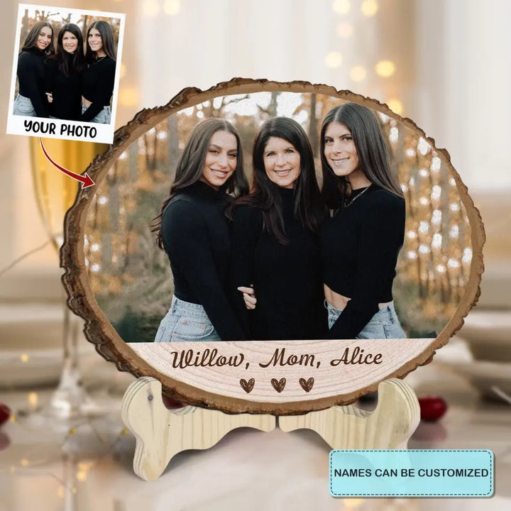 Mother And Her Kids - Personalized Custom 1 Layer Wooden Sign - Mother's Day Gift For Mom, Family Members